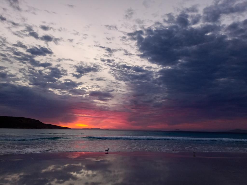 Sunset at Cape Le Grand  in pink colour