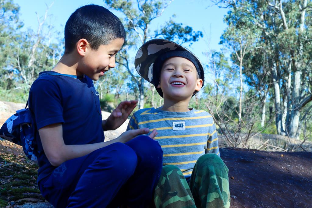 Kids laughing at John Forrest National Park