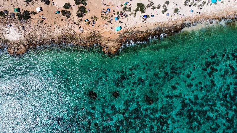 Aerial view of Oyster Stacks at Cape Range National Park