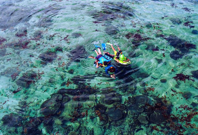 Snorkelling at Five Fingers near Coral Bay