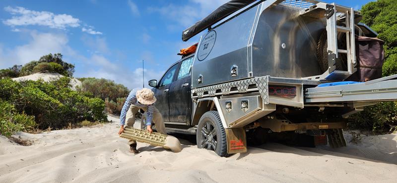 Vehicle got bogged at Oldfield Estuary near Munglinup Beach, west of Esperance.