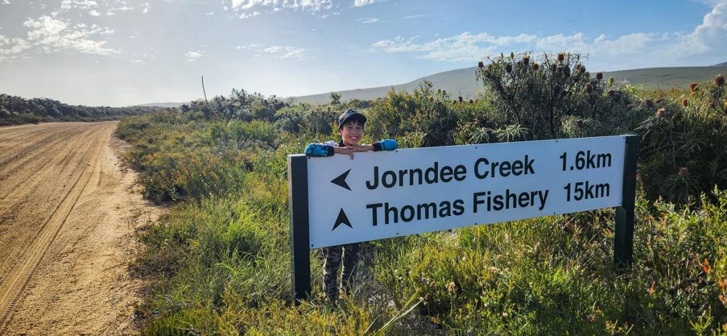 Jorndee Creek sign at Cape Arid