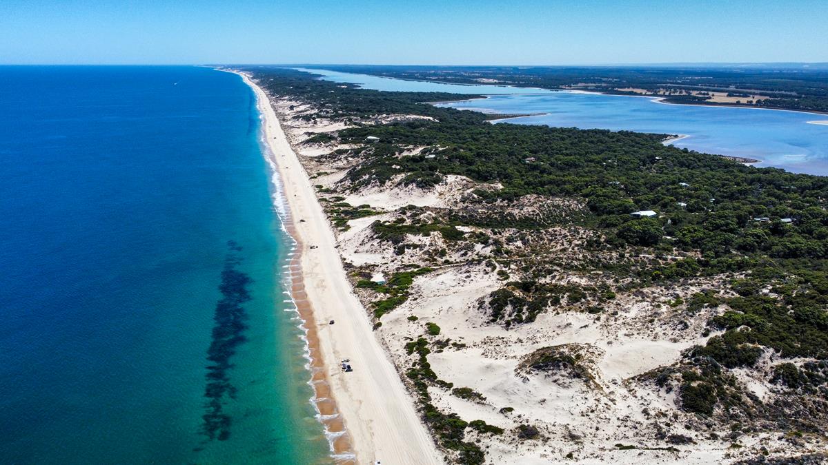 Myalup Beach and Lake Preston aerial view