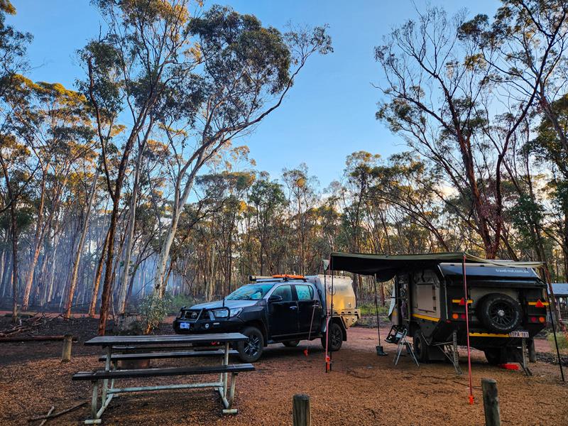 Gnaala Mia campground at Dryandra Woodland, Western Wheatbelt