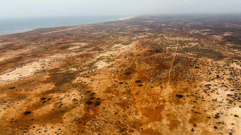 Aerial view of Gnaraloo Bay from inland
