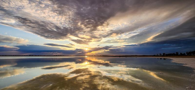 Clouds reflected in Baandee Lake
