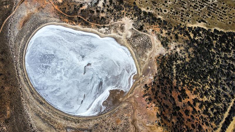 Salt lake at Redcliffe, near Koorda, south of Mollerin Rock