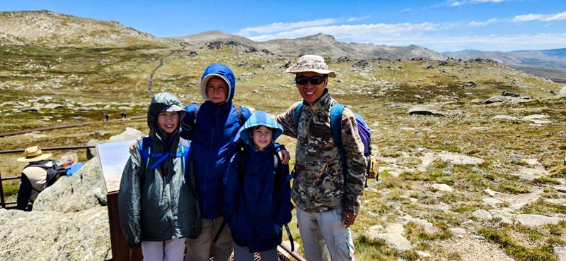 A family at Kosciuszko National Park