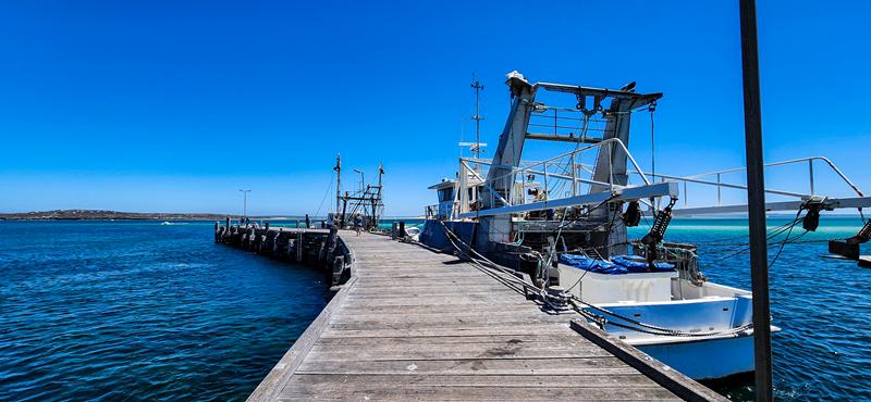 Curved jetty at Venus Bay on Eyre Peninsula