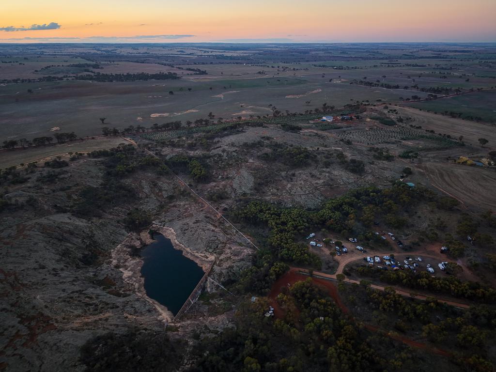 Aerial view of Toapin Weir