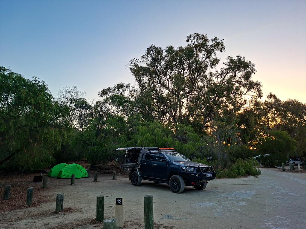 A vehicle with tents camping at Belvidere campground